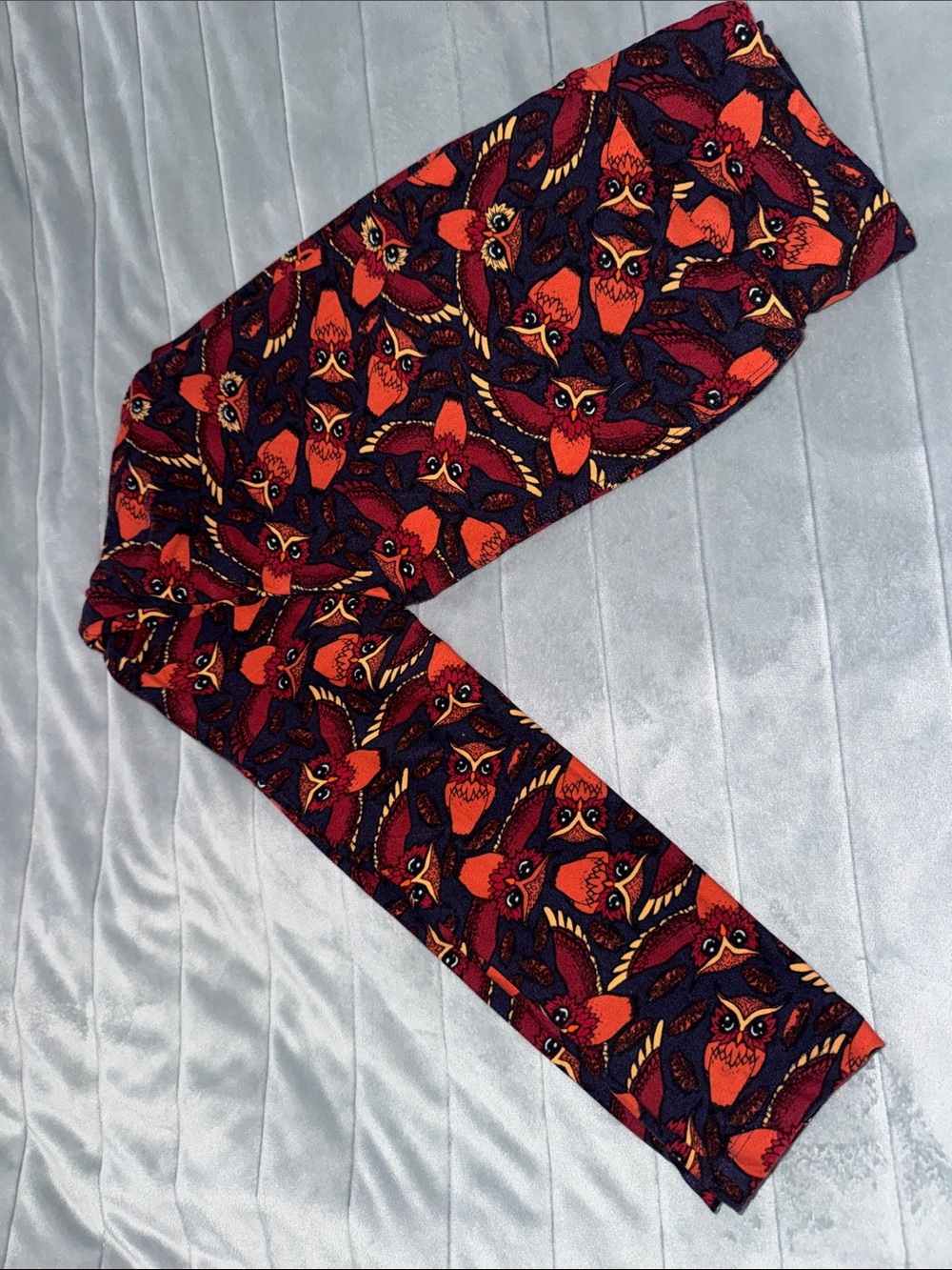 LuLaRoe Orange & Purple Owl-Print Leggings